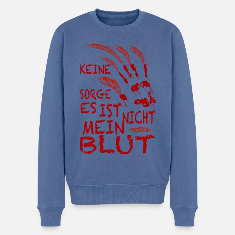 Blutige Hand, keine Sorge es ist nicht Mein Blut - Männer Premium Bio Pullover - Taubenblau