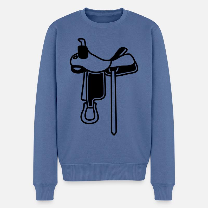 Sattel Symbol - Männer Premium Bio Pullover - Taubenblau