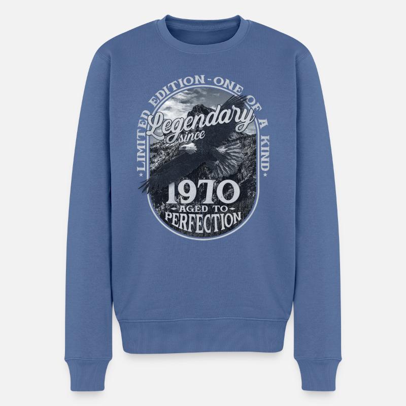 Légendaire depuis 1970 - Pull Premium bio Homme - bleu pigeon