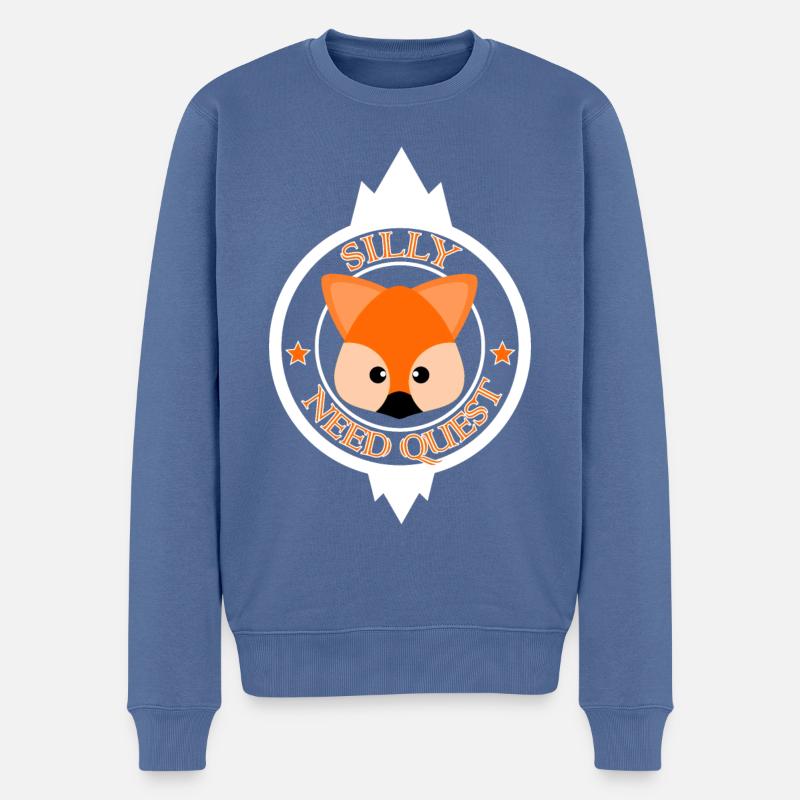 Fuchs - Männer Premium Bio Pullover - Taubenblau