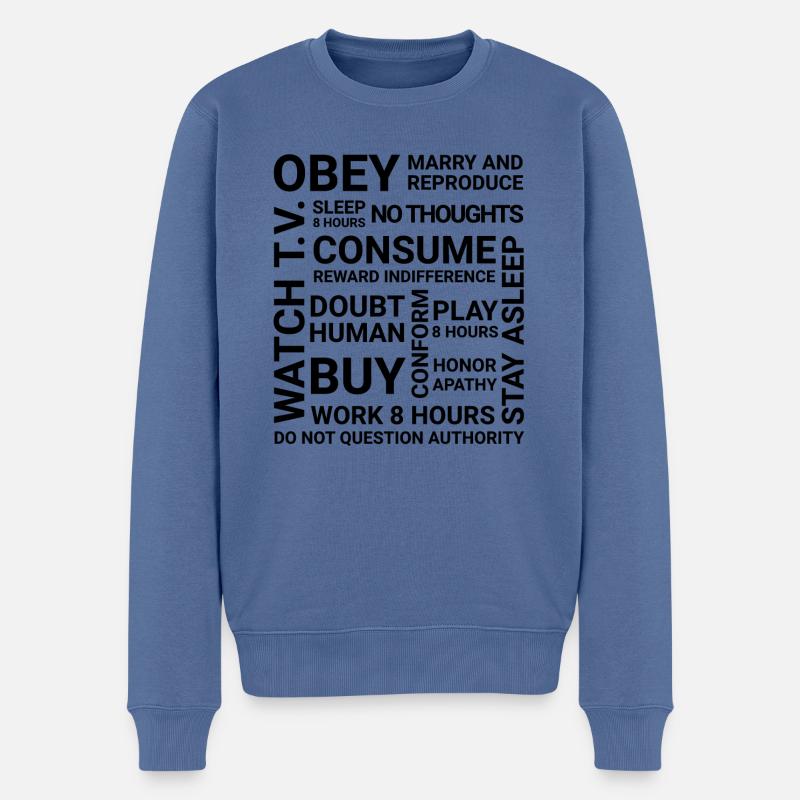 OBÉIR - Pull Premium bio Homme - bleu pigeon