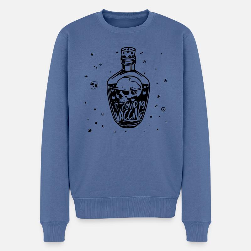 Skull Vaccine - Männer Premium Bio Pullover - Taubenblau