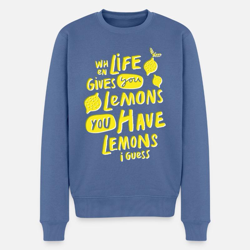 When Life Gives You Lemons - Männer Premium Bio Pullover - Taubenblau