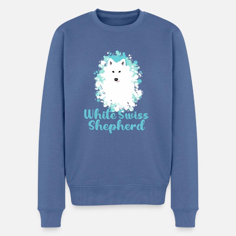 White Swiss Shepherd,hund,schäferhund,blau - Männer Premium Bio Pullover - Taubenblau