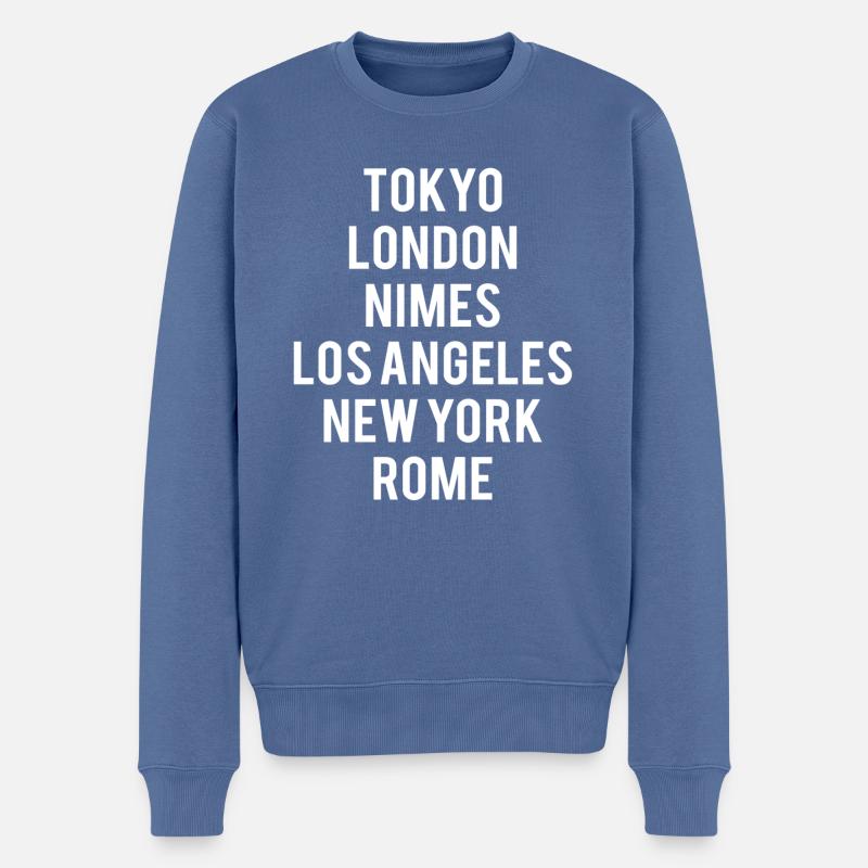 NIMES Édition Limitée - Pull Premium bio Homme - bleu pigeon