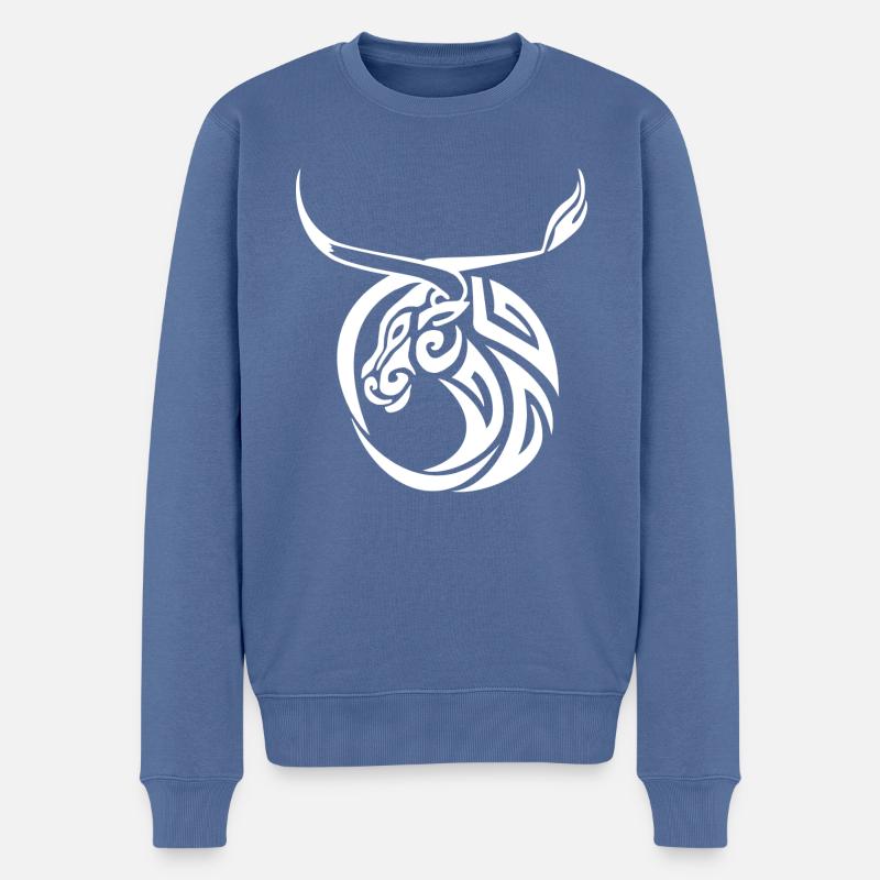 Taureau de tatouage de taureau - Pull Premium bio Homme - bleu pigeon