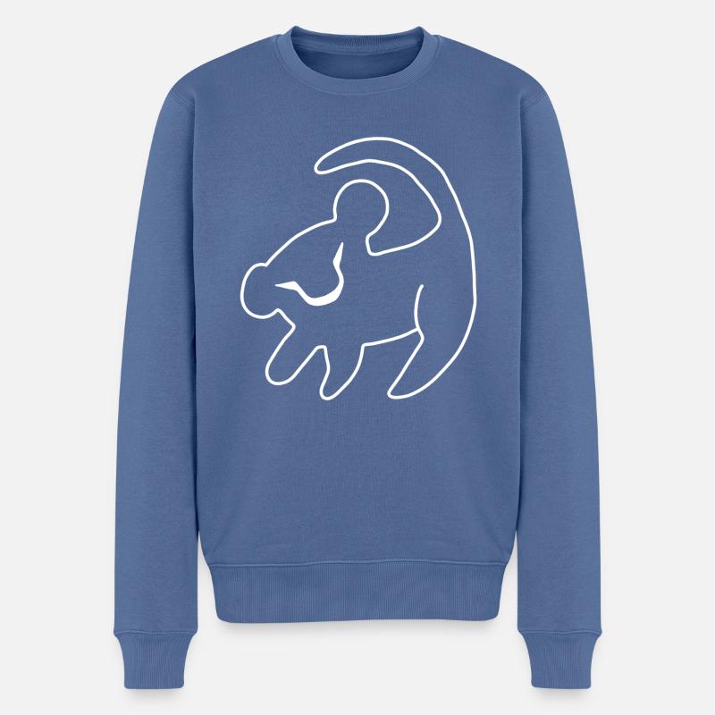 Löwe Baby Klein - Männer Premium Bio Pullover - Taubenblau