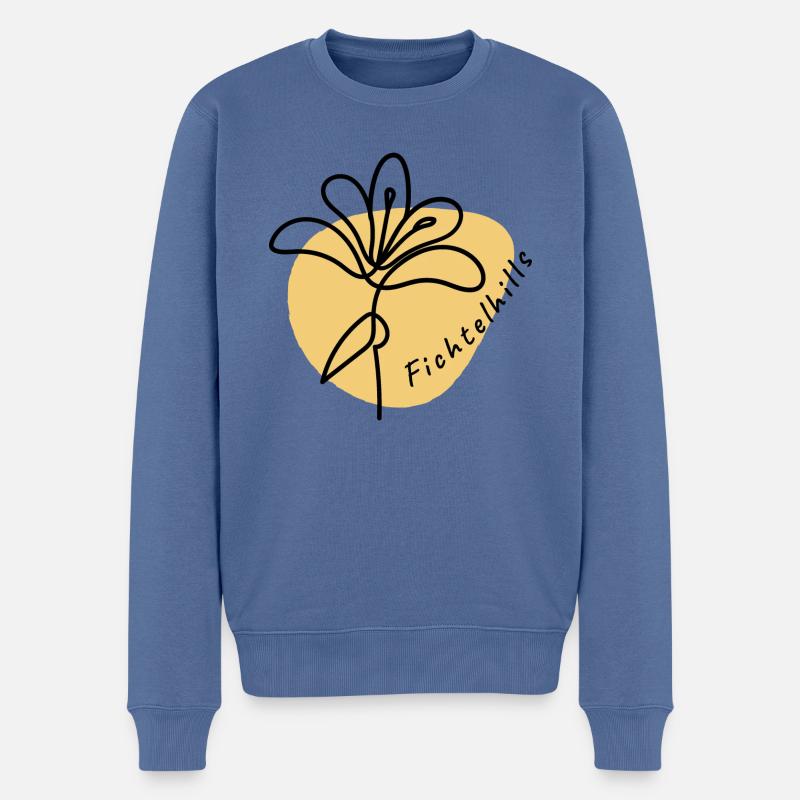 Fichtelhills Fleur flower Fichtelgebirge - Pull Premium bio Homme - bleu pigeon