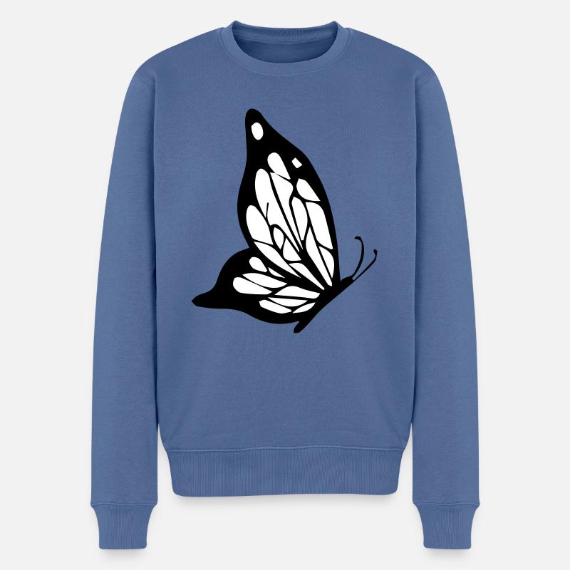 papillon - Pull Premium bio Homme - bleu pigeon