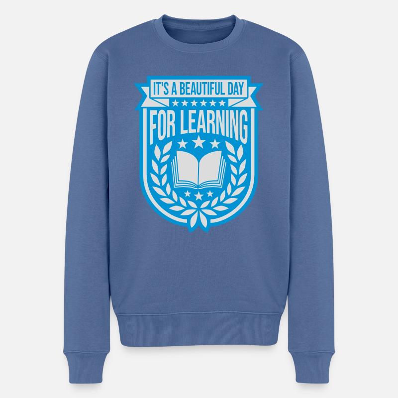 belle journée pour apprendre - Pull Premium bio Homme - bleu pigeon