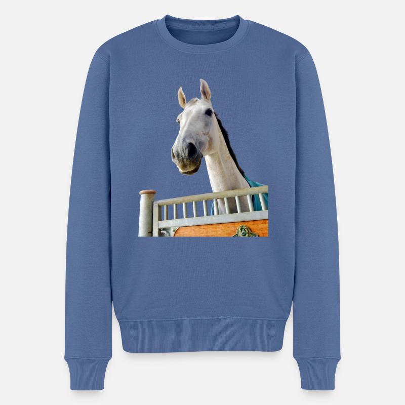Moisissure Crespo dans l’écurie - TShirtAngel.de - Pull Premium bio Homme - bleu pigeon