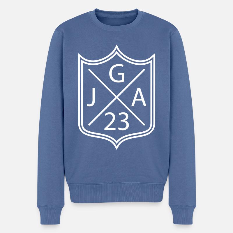 JGA 23 - Männer Premium Bio Pullover - Taubenblau