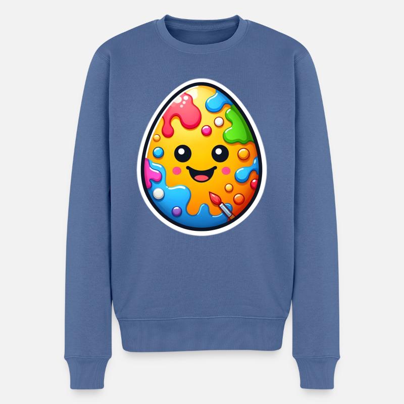Œuf de Pâques - Pull Premium bio Homme - bleu pigeon