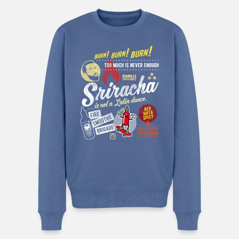 Chili Sriracha is not a dance - Männer Premium Bio Pullover - Taubenblau