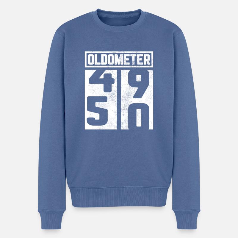 50. Geburtstag 50 50ster Geschenk Oldometer - Männer Premium Bio Pullover - Taubenblau