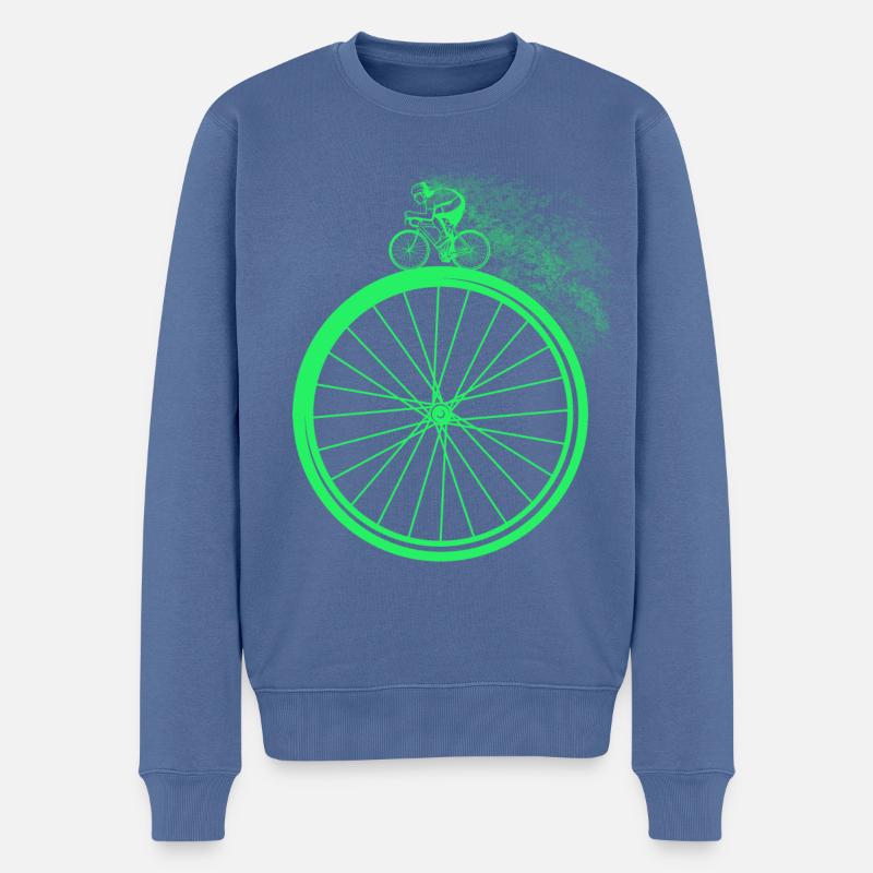 Biker Mann - Männer Premium Bio Pullover - Taubenblau