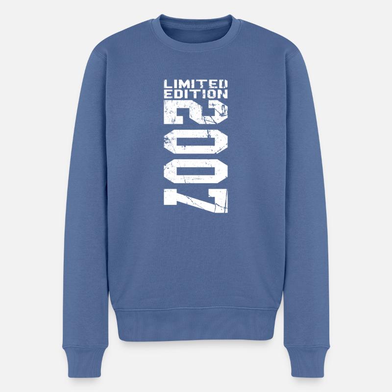 Geburtstag 2007 07 Vintage Retro Jahrgang Geschenk - Männer Premium Bio Pullover - Taubenblau