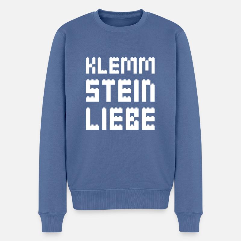 Klemmsteine Blöcke Bauen Bausteine Kita Geschenk - Männer Premium Bio Pullover - Taubenblau