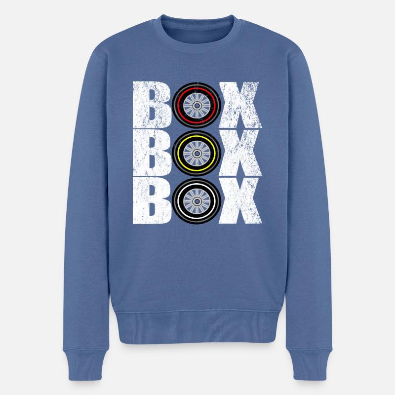 Box Box Box - Männer Premium Bio Pullover - Taubenblau