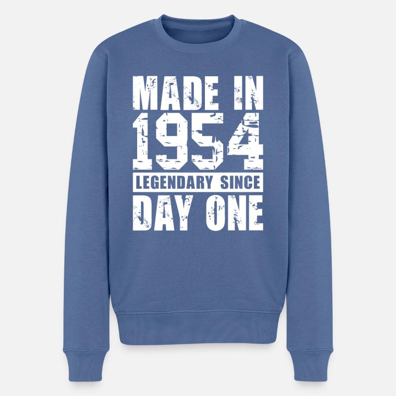 Hergestellt 1954, legendär seit dem ersten Tag - Männer Premium Bio Pullover - Taubenblau