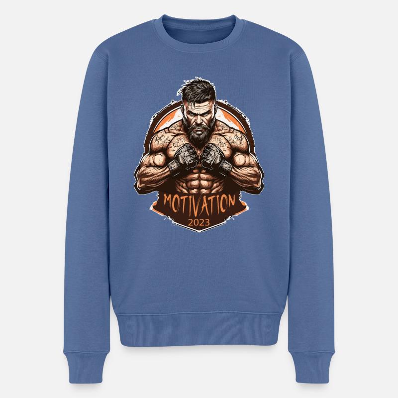 MMA - Männer Premium Bio Pullover - Taubenblau