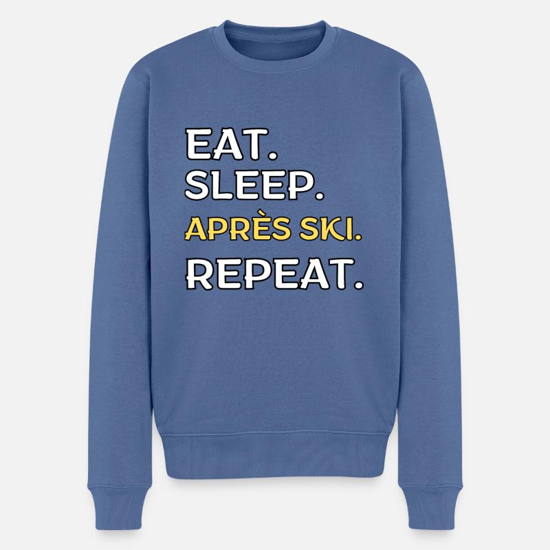 Aprés Ski - Männer Premium Bio Pullover - Taubenblau