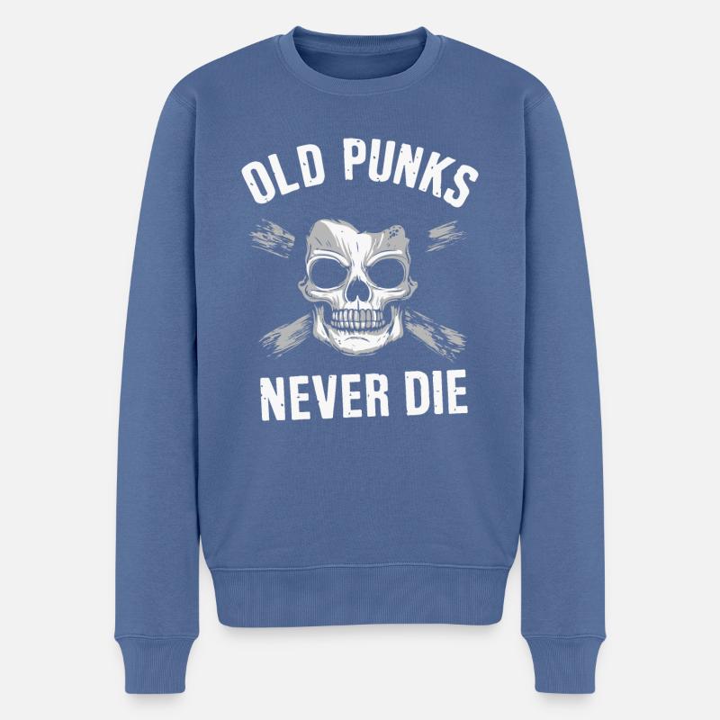 Alte Punks sterben nie - Männer Premium Bio Pullover - Taubenblau