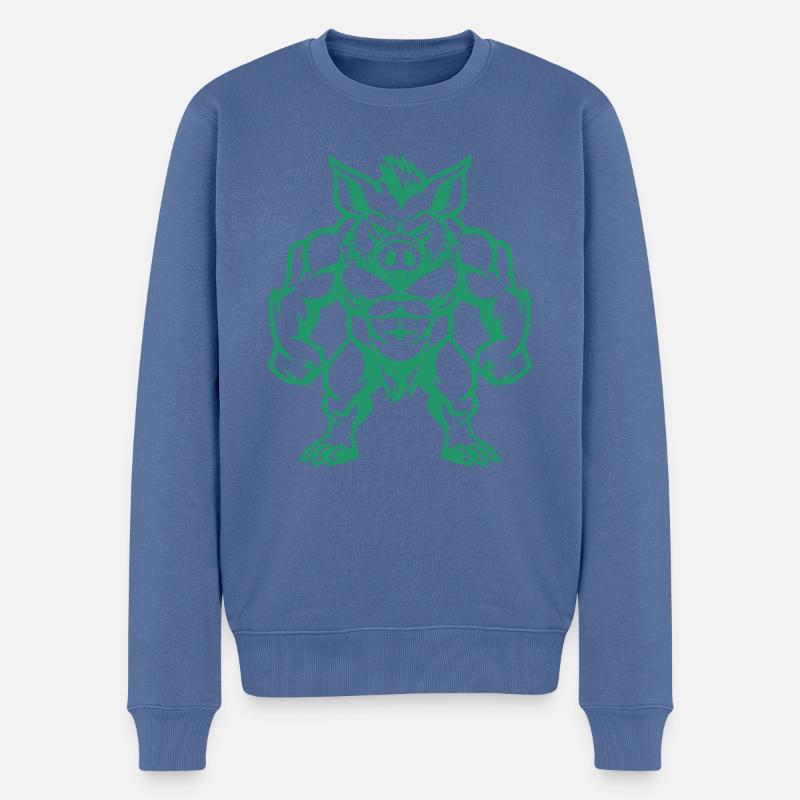 Bande dessinée Sanglier - Pull Premium bio Homme - bleu pigeon