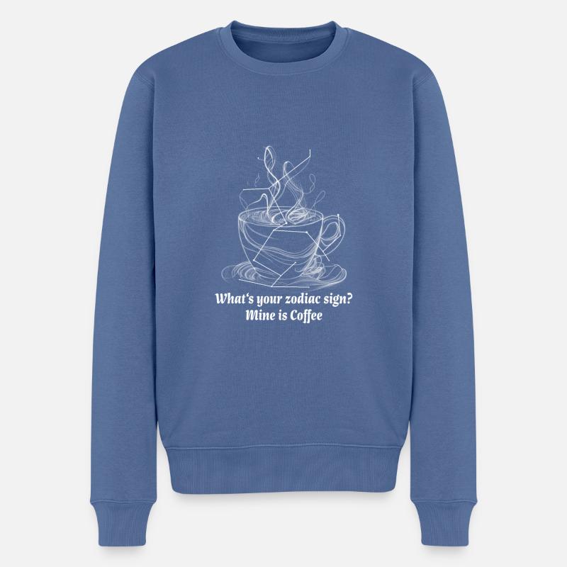 CoffeeLiebe für klein und Groß - Männer Premium Bio Pullover - Taubenblau