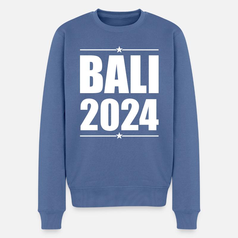 Bali 2024 - Männer Premium Bio Pullover - Taubenblau