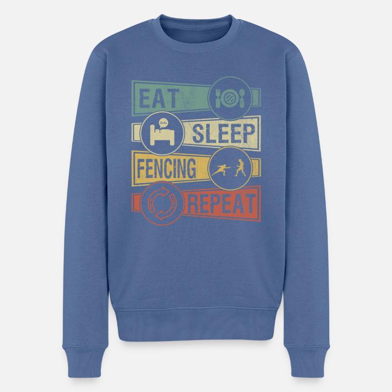 Fechten Fechtkampf - Männer Premium Bio Pullover - Taubenblau