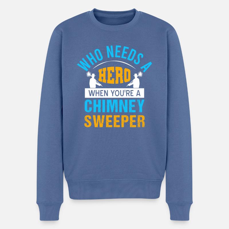 Schornsteinfeger Kaminkehrer Retro Chimney Sweeper - Männer Premium Bio Pullover - Taubenblau