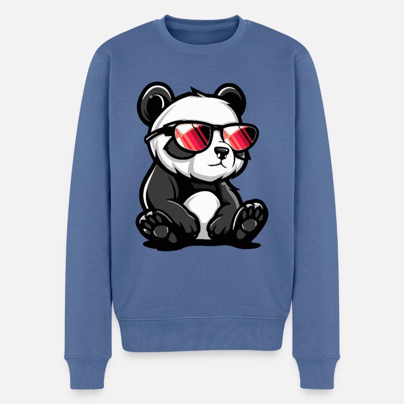Bande dessinée cool panda - Pull Premium bio Homme - bleu pigeon