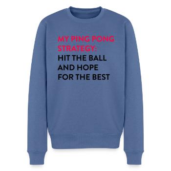 Ping Pong Strategy Shirt für Tischtennisspieler - Männer Premium Bio Pullover - Taubenblau - Vorne - Nico (187cm)