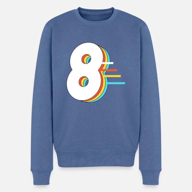 Hippie 8888 - Männer Premium Bio Pullover - Taubenblau