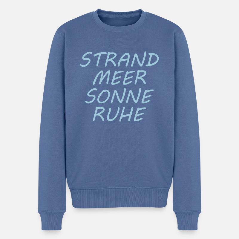 STRAND MEER SONNE RUHE - Männer Premium Bio Pullover - Taubenblau