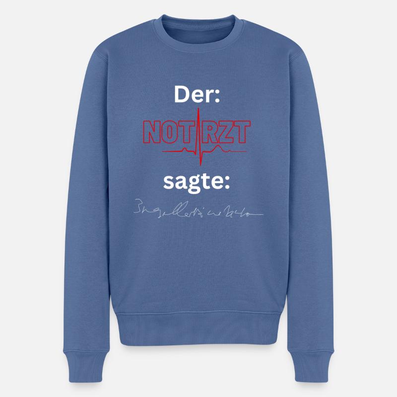Notarztsagte ****** - Männer Premium Bio Pullover - Taubenblau