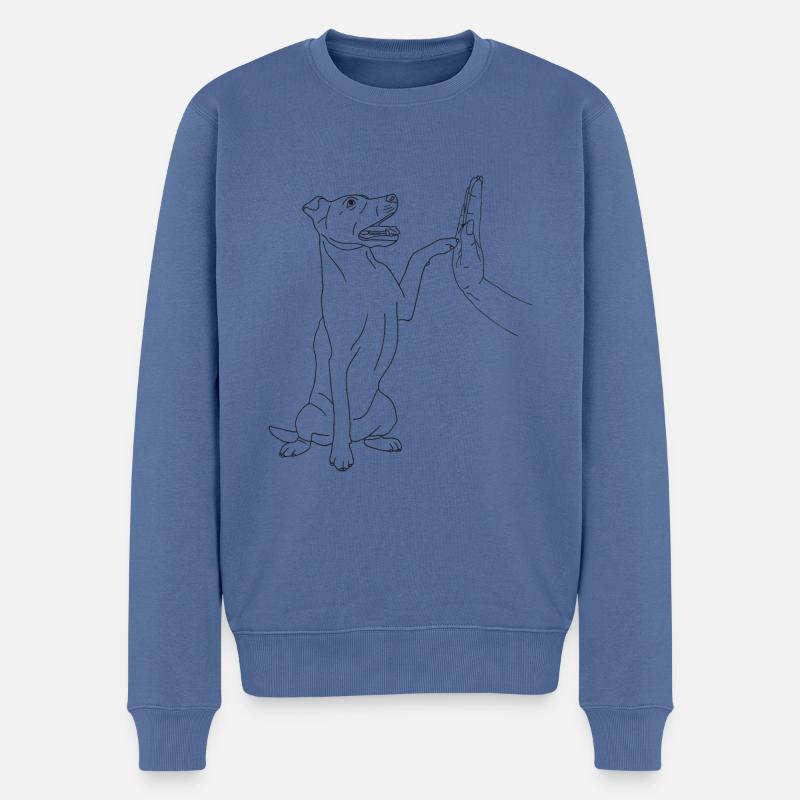 Jack Russell Terrier - Männer Premium Bio Pullover - Taubenblau