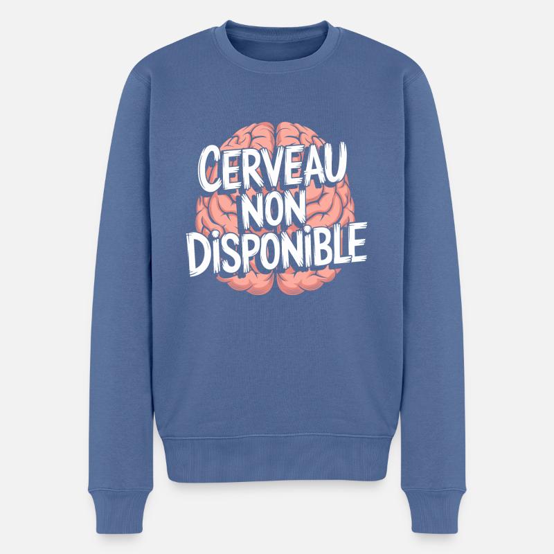 Cerveau non disponible - Pull Premium bio Homme - bleu pigeon