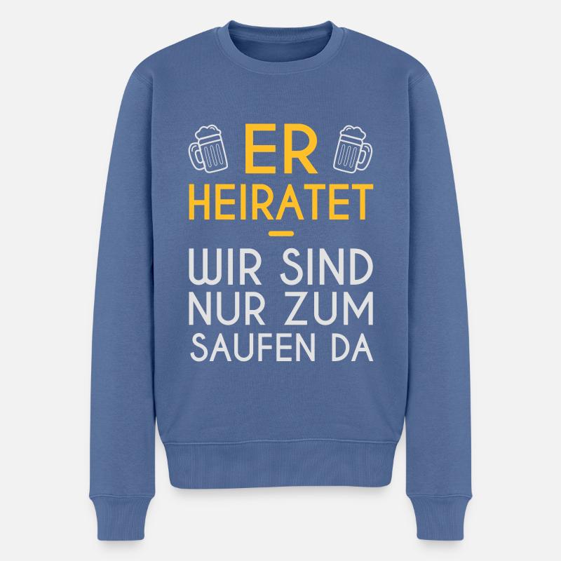 Il se marie - Pull Premium bio Homme - bleu pigeon