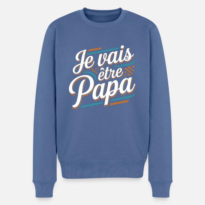 Je vais être papa - Pull Premium bio Homme - bleu pigeon