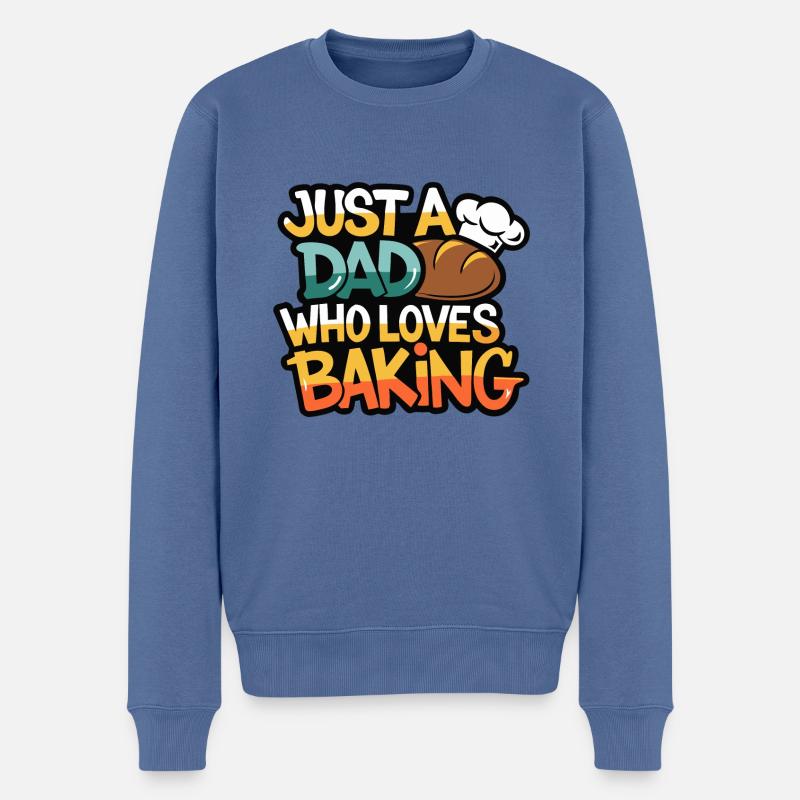 Papa liebt Brot backen - Papa ist unser Bäcker - Männer Premium Bio Pullover - Taubenblau