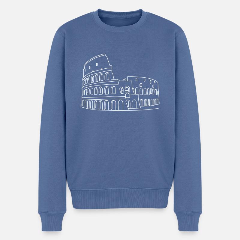 Kolosseum - Männer Premium Bio Pullover - Taubenblau