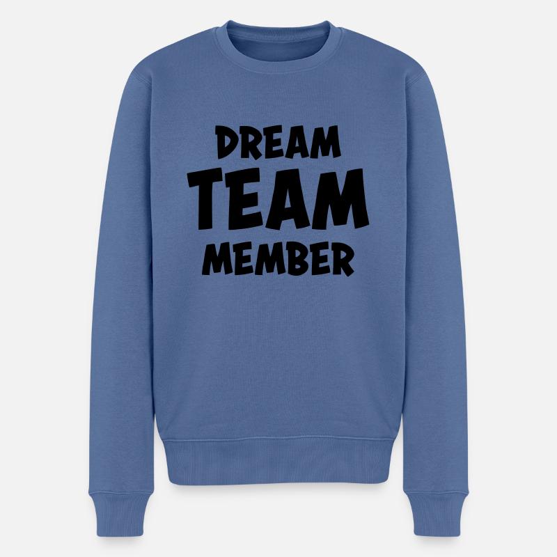 Dream team member - Männer Premium Bio Pullover - Taubenblau