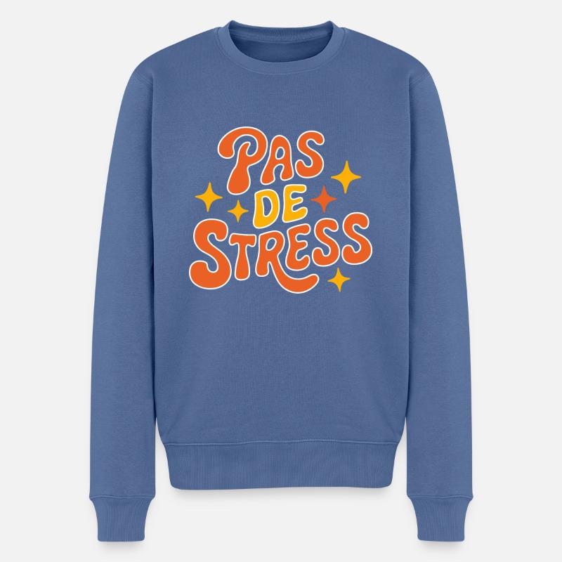 Pas de stress - Pull Premium bio Homme - bleu pigeon