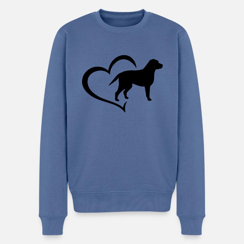 Labrador Hund Liebe Herz Hundebesitzer Geschenk - Männer Premium Bio Pullover - Taubenblau