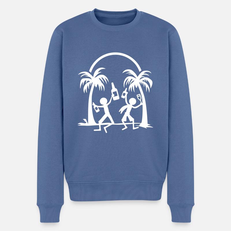 Vacances à la plage - Pull Premium bio Homme - bleu pigeon