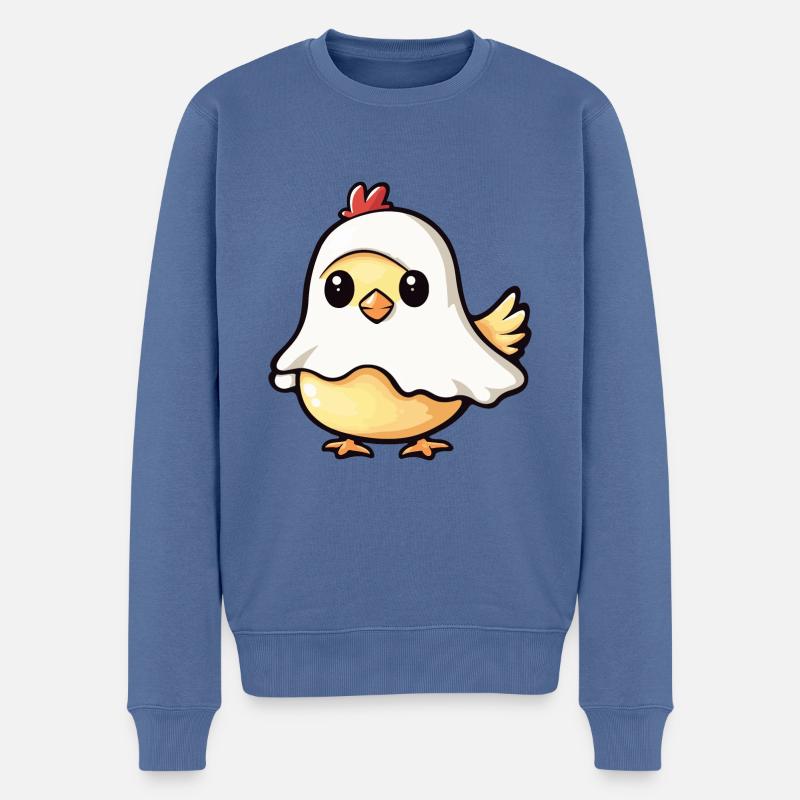 Huhn Halloween Lustig Geist - Männer Premium Bio Pullover - Taubenblau
