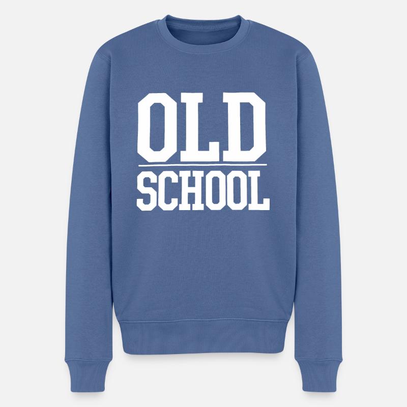 Old School - Pull Premium bio Homme - bleu pigeon