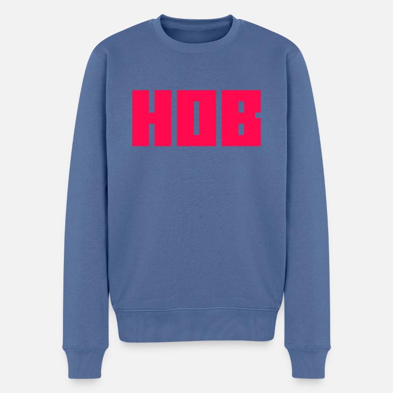 HOB / LOVE - Pull Premium bio Homme - bleu pigeon